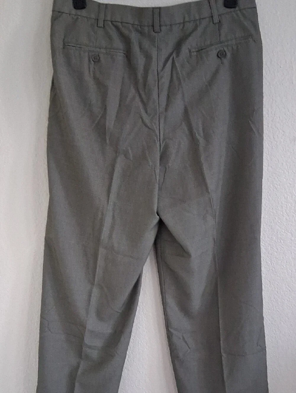Oleg Cassini Gray Pleated Men's Dress Trousers